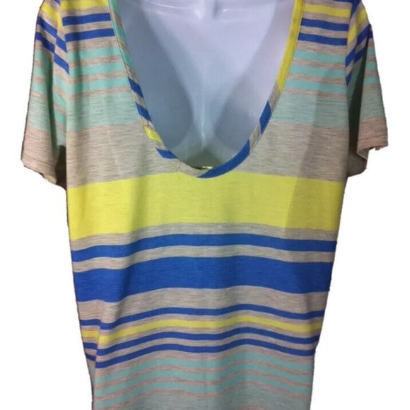 Big Star Tops Womens Striped Short Sleeve Cut Out Back Shirt Poshmark